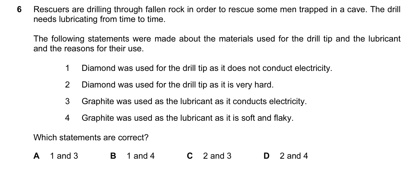 Question 6, June 2015, 0620 Paper 11
