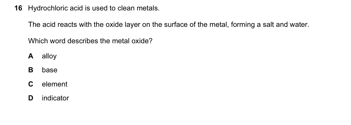 Question 16, June 2015, 0620 Paper 11