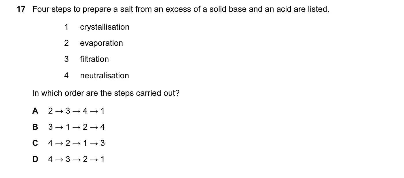 Question 17, June 2015, 0620 Paper 11