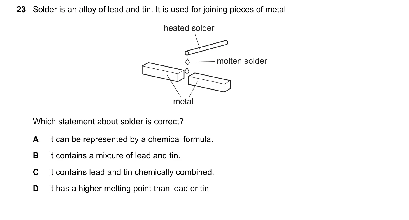 Question 23, June 2015, 0620 Paper 11