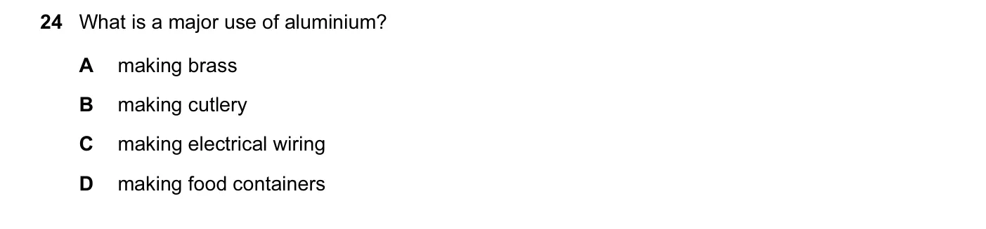 Question 24, June 2015, 0620 Paper 11