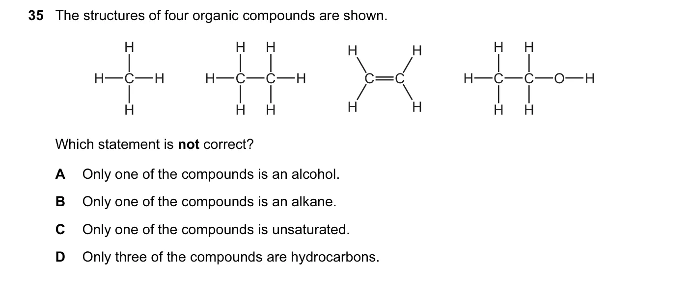 Question 35, June 2015, 0620 Paper 11