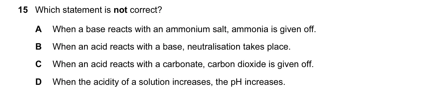 Question 15, June 2015, 0620 Paper 12