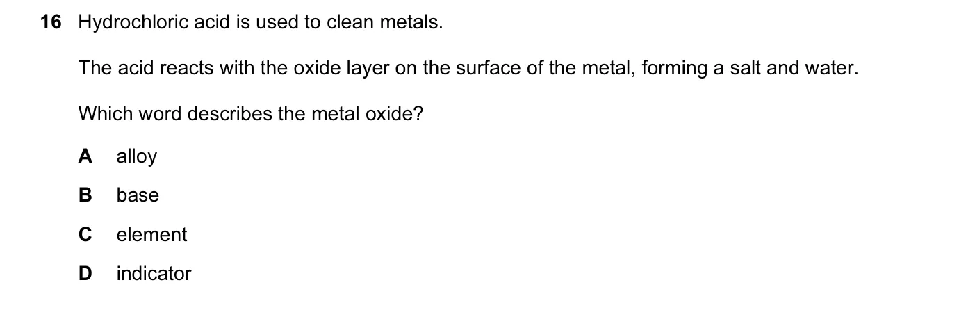 Question 16, June 2015, 0620 Paper 12