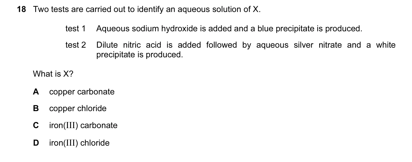Question 18, June 2015, 0620 Paper 12