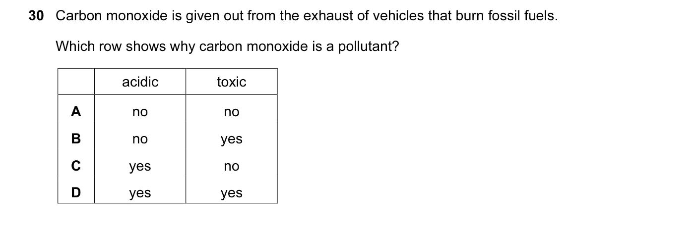 Question 30, June 2015, 0620 Paper 12