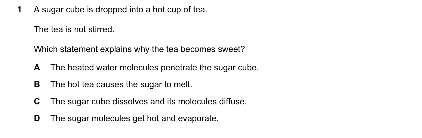 Question 1, June 2015, 0620 Paper 13