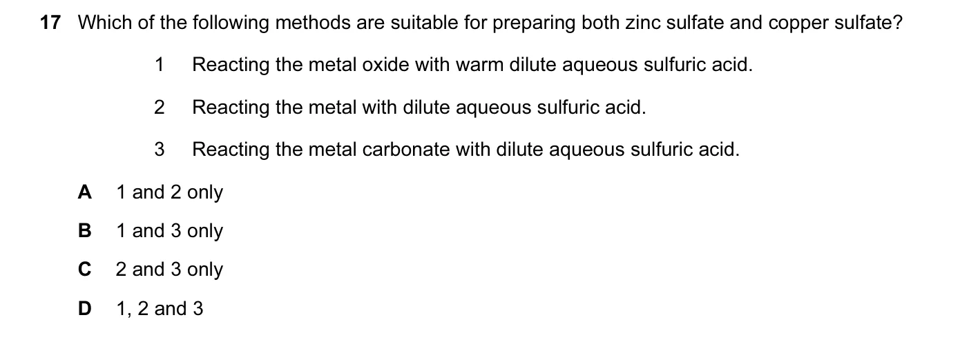 Question 17, June 2015, 0620 Paper 13