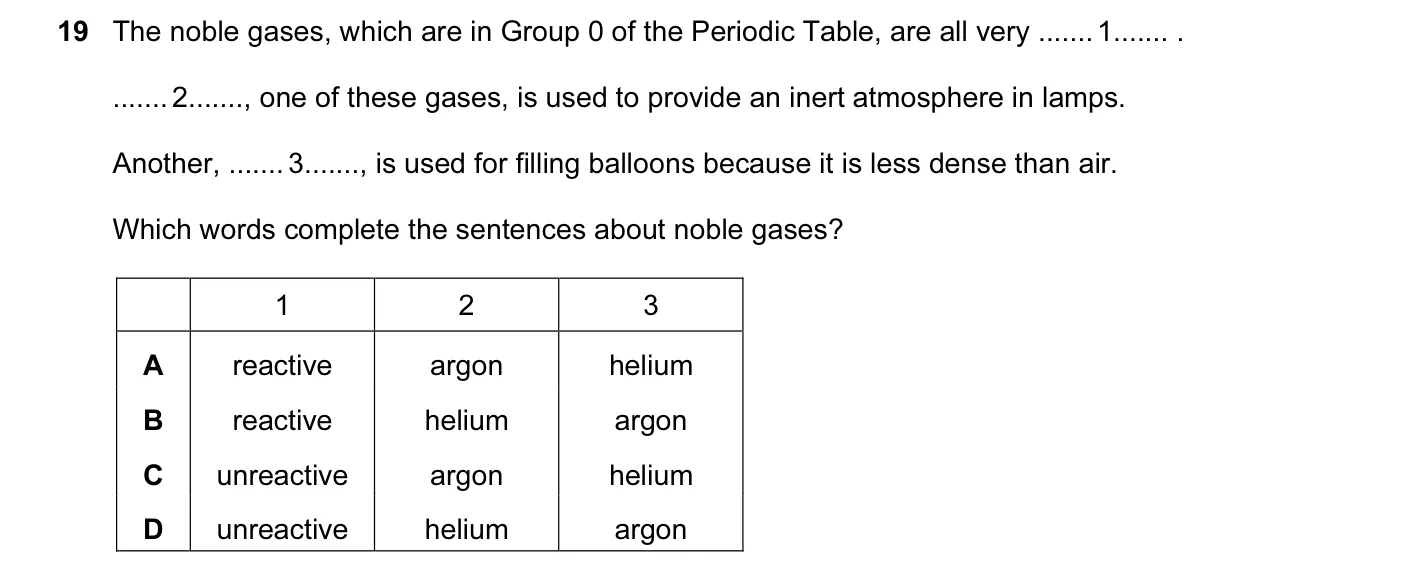 Question 19, June 2015, 0620 Paper 13