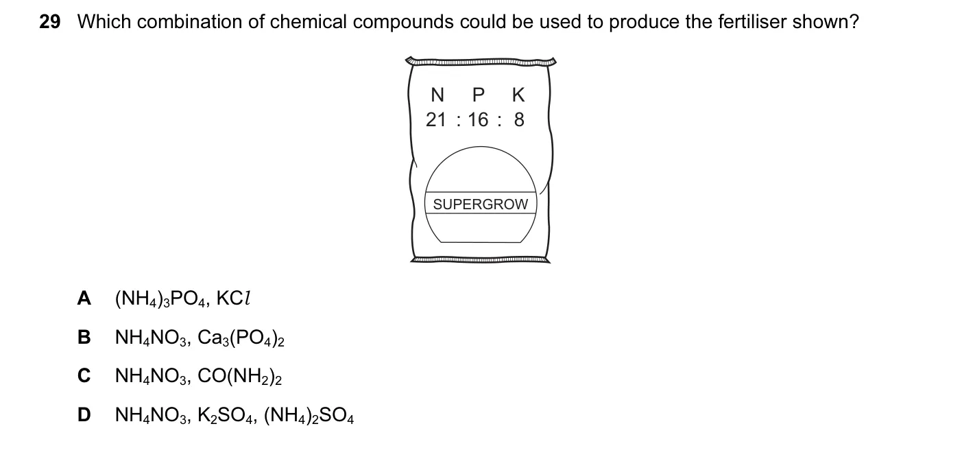 Question 29, June 2015, 0620 Paper 13
