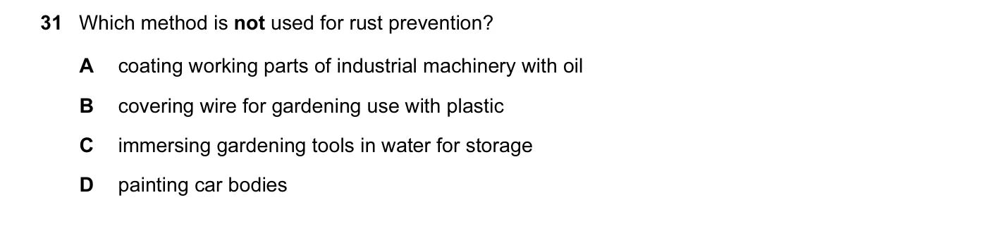 Question 31, June 2015, 0620 Paper 13