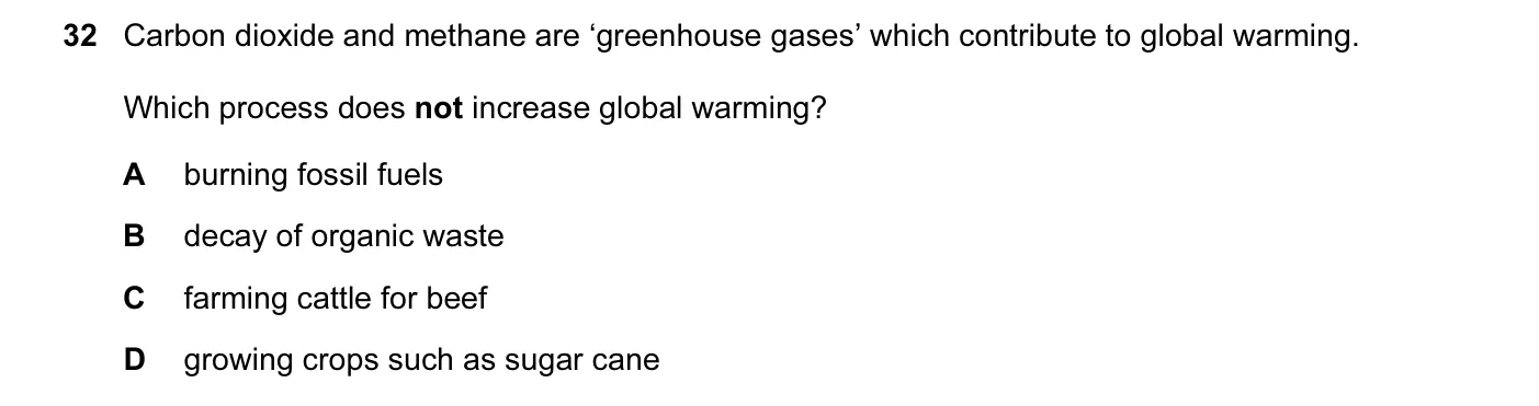 Question 32, June 2015, 0620 Paper 13
