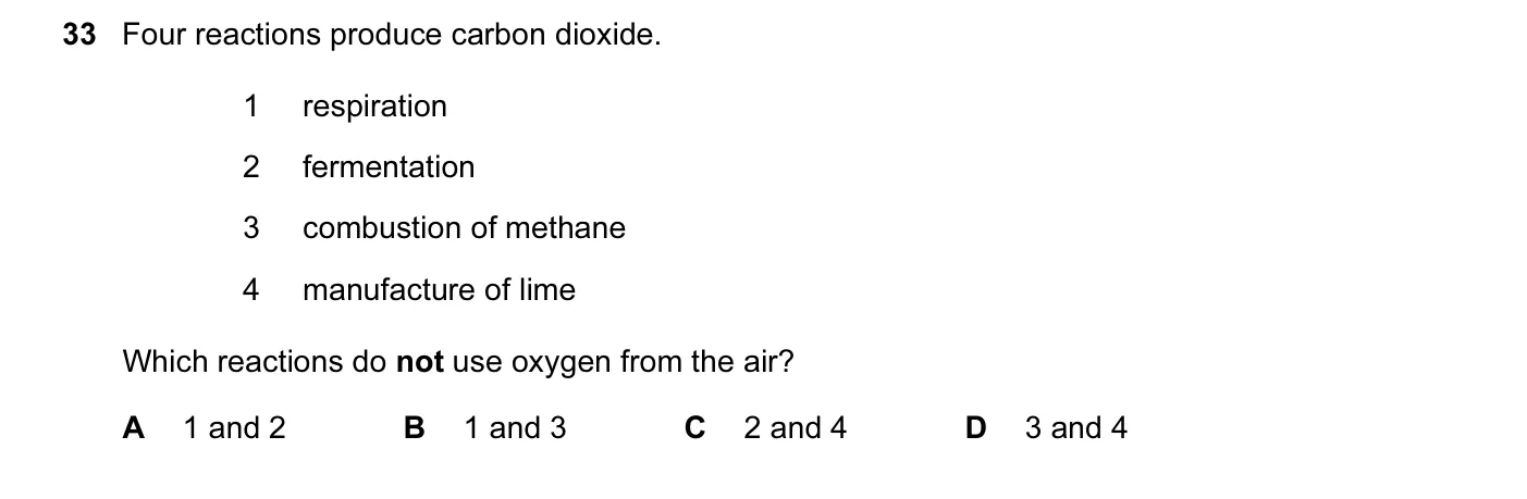 Question 33, June 2015, 0620 Paper 13