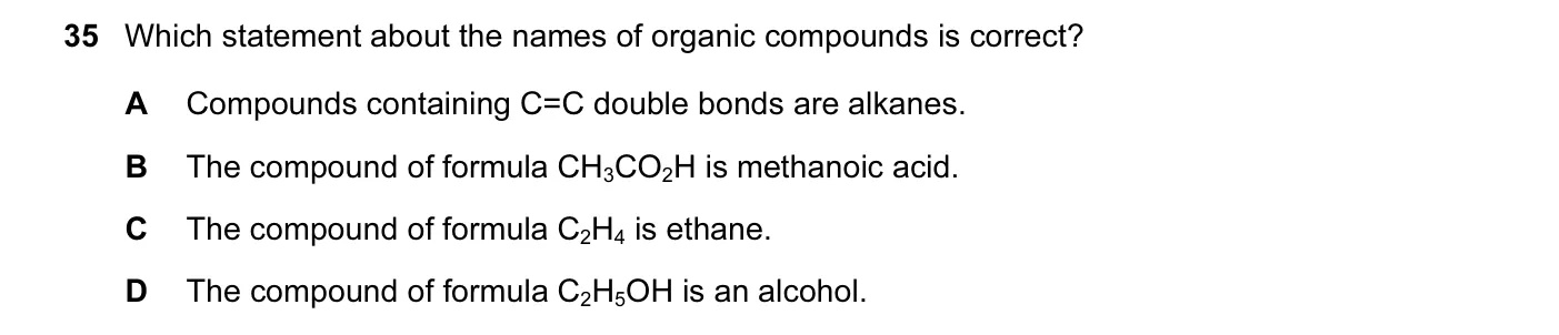 Question 35, June 2015, 0620 Paper 13