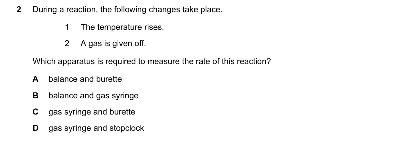 Question 2, March 2015, 0620 Paper 12