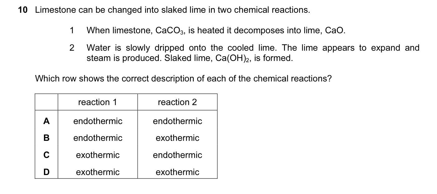 Question 10, March 2015, 0620 Paper 12
