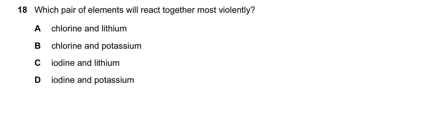 Question 18, March 2015, 0620 Paper 12