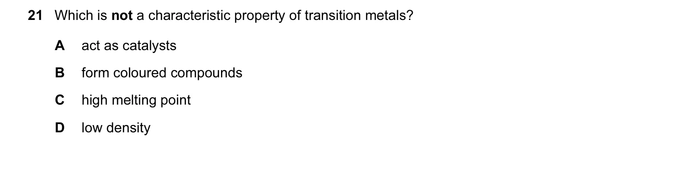 Question 21, March 2015, 0620 Paper 12