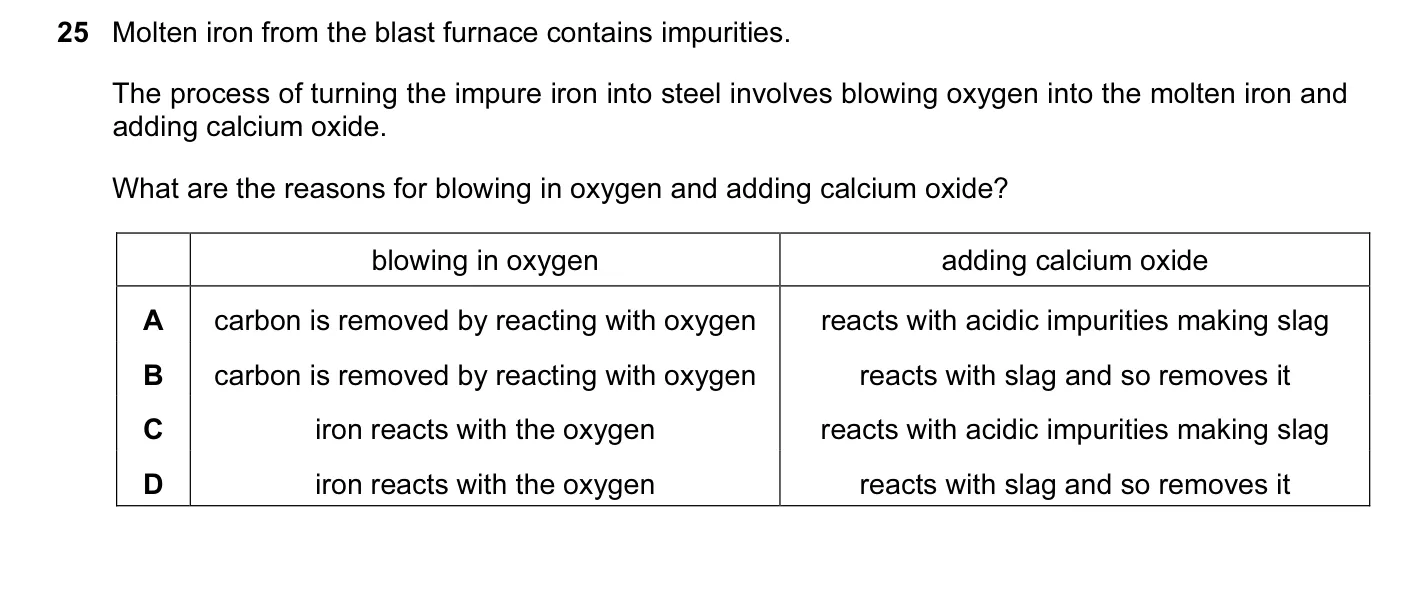 Question 25, March 2015, 0620 Paper 12