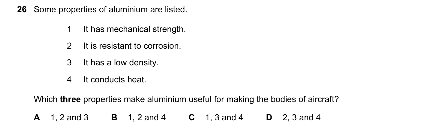 Question 26, March 2015, 0620 Paper 12