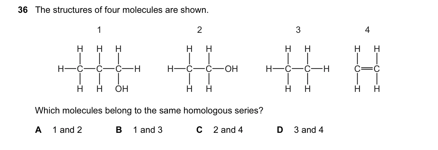 Question 36, March 2015, 0620 Paper 12