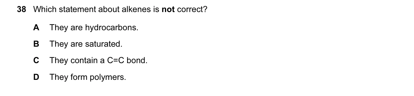 Question 38, March 2015, 0620 Paper 12