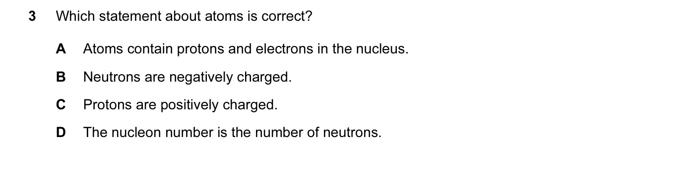 Question 3, November 2015, 0620 Paper 11