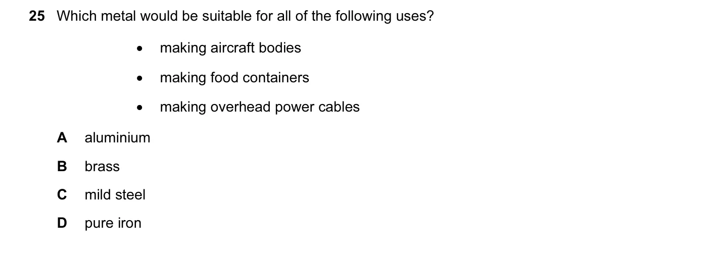 Question 25, November 2015, 0620 Paper 11