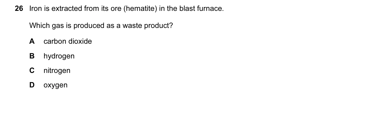 Question 26, November 2015, 0620 Paper 11