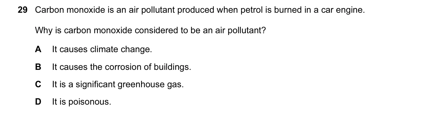 Question 29, November 2015, 0620 Paper 11
