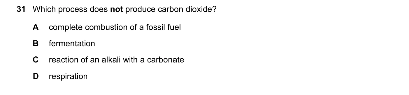Question 31, November 2015, 0620 Paper 11
