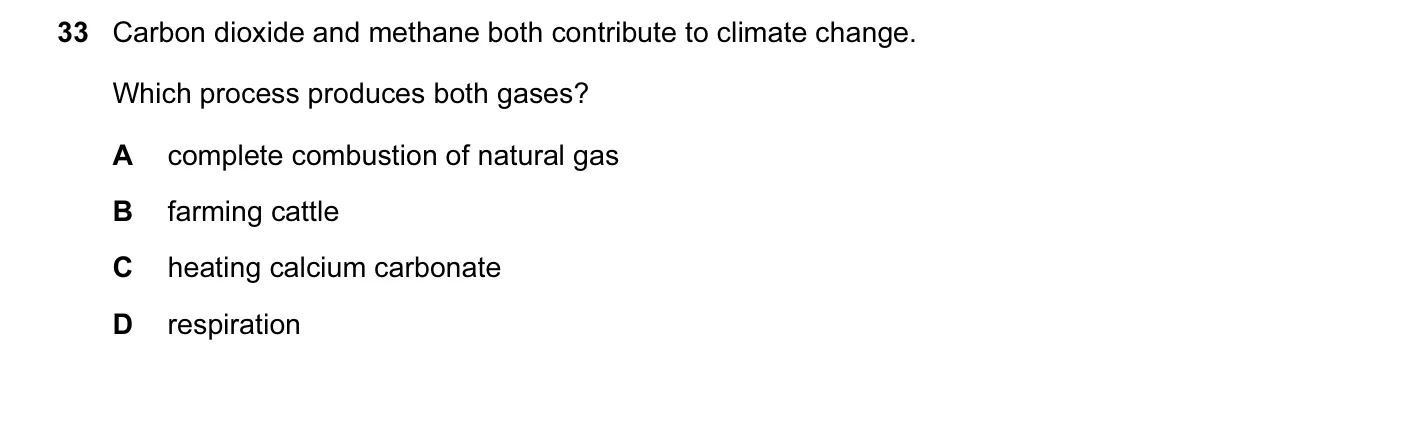 Question 33, November 2015, 0620 Paper 11