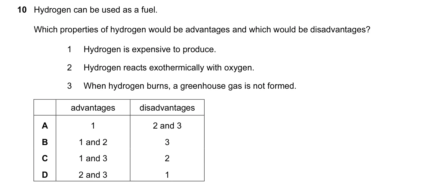 Question 10, November 2015, 0620 Paper 12