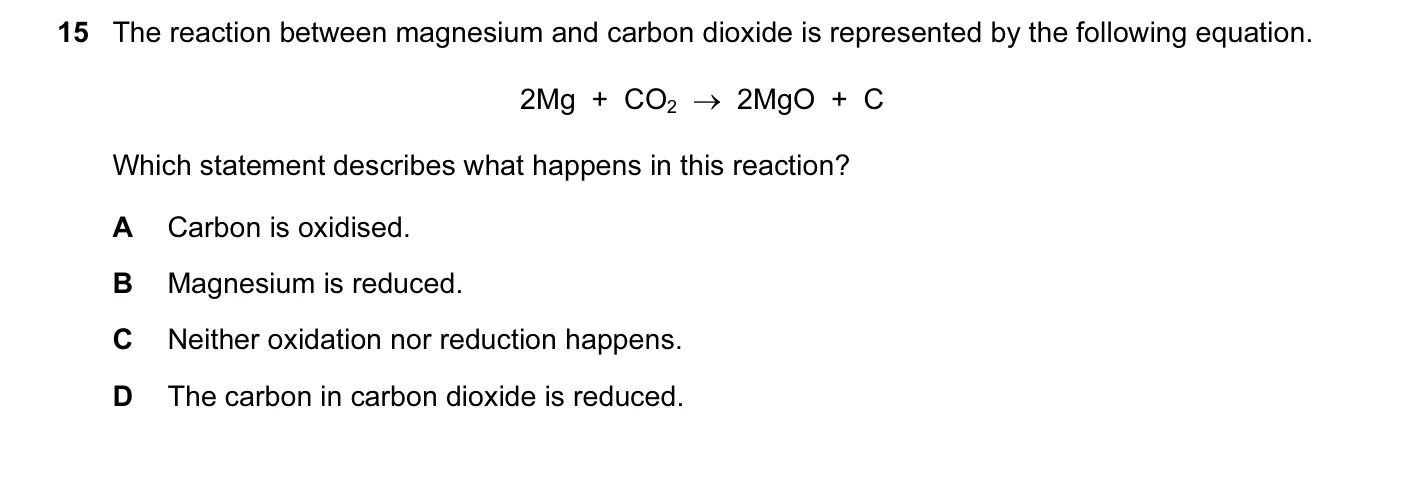 Question 15, November 2015, 0620 Paper 12