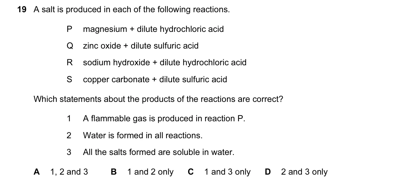 Question 19, November 2015, 0620 Paper 12