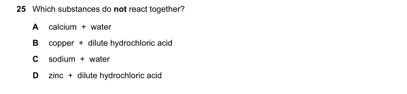 Question 25, November 2015, 0620 Paper 12