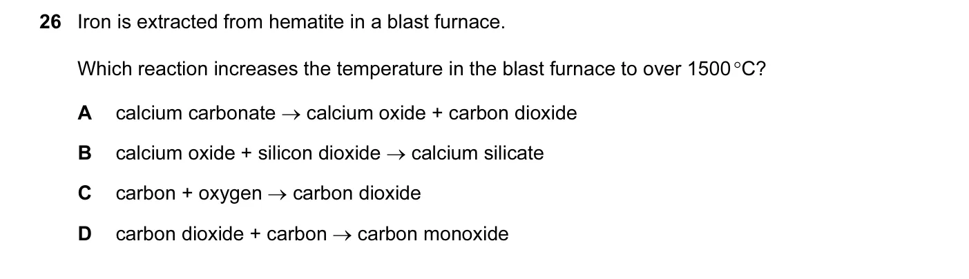 Question 26, November 2015, 0620 Paper 12