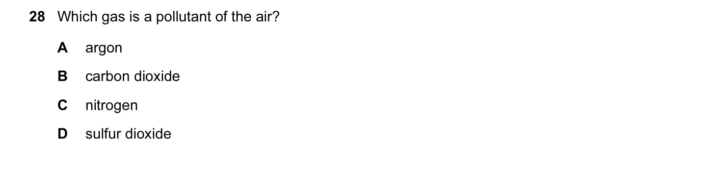 Question 28, November 2015, 0620 Paper 12