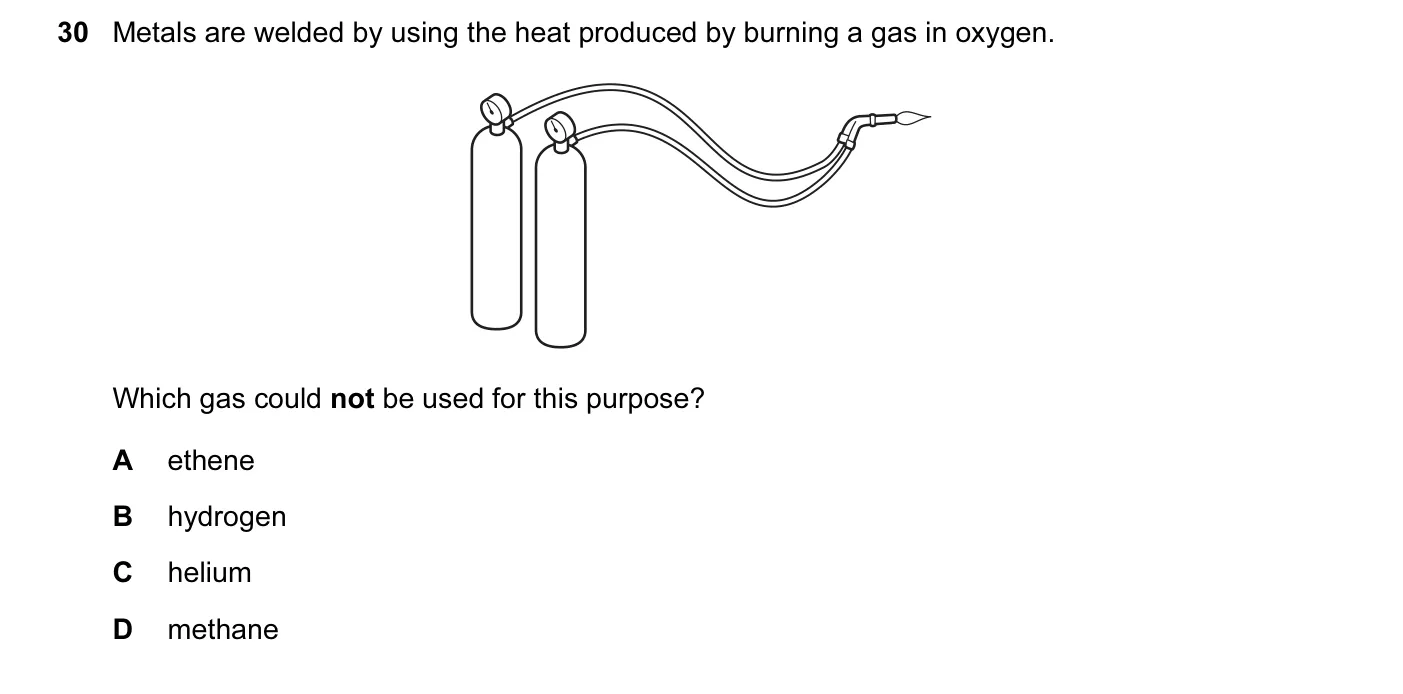 Question 30, November 2015, 0620 Paper 12