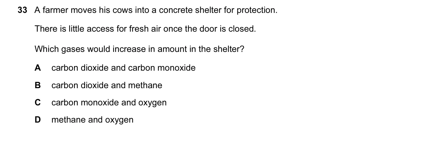 Question 33, November 2015, 0620 Paper 12
