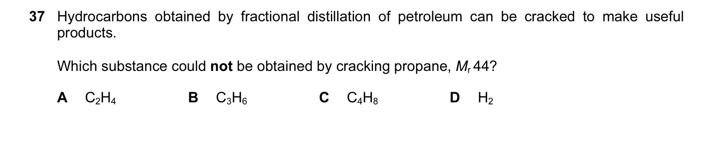 Question 37, November 2015, 0620 Paper 12