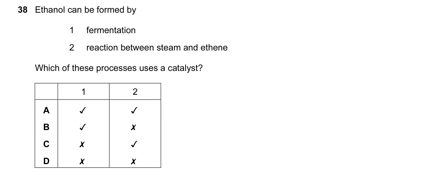 Question 38, November 2015, 0620 Paper 12