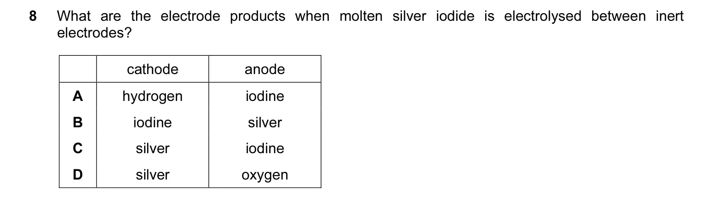 Question 8, November 2015, 0620 Paper 13
