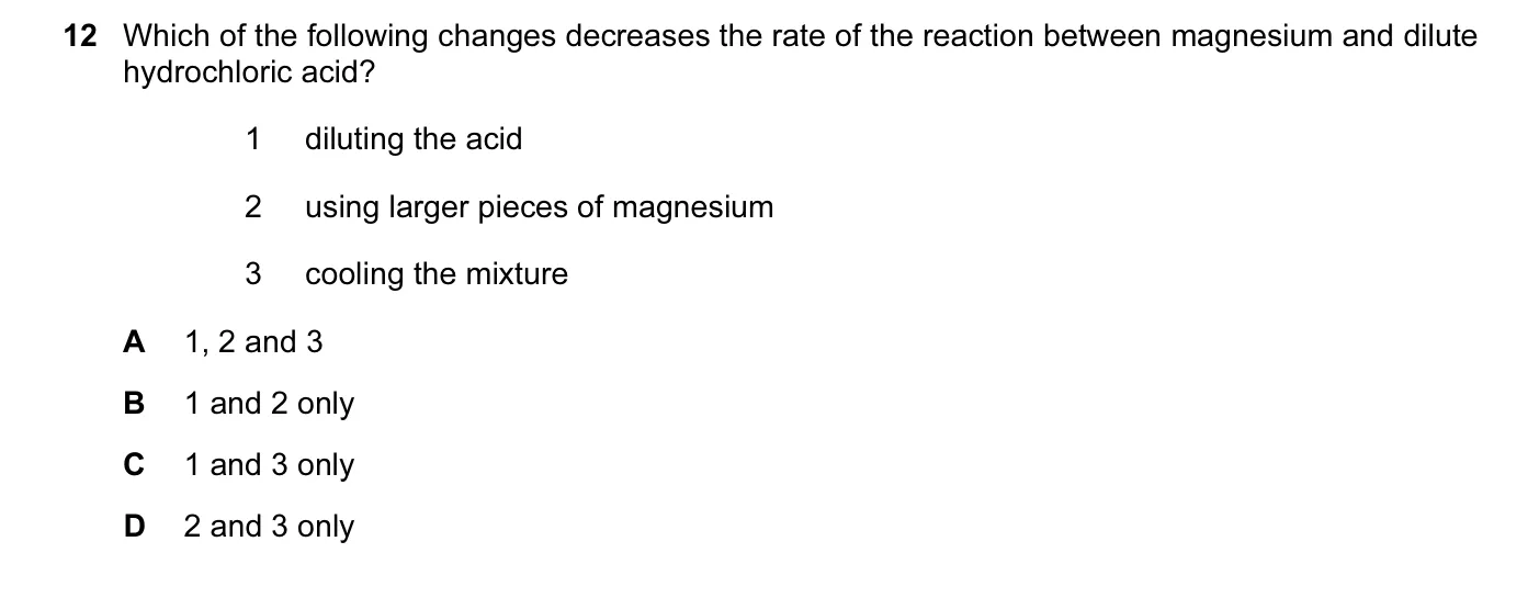 Question 12, November 2015, 0620 Paper 13