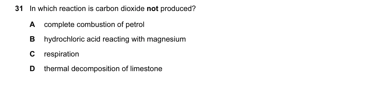 Question 31, November 2015, 0620 Paper 13