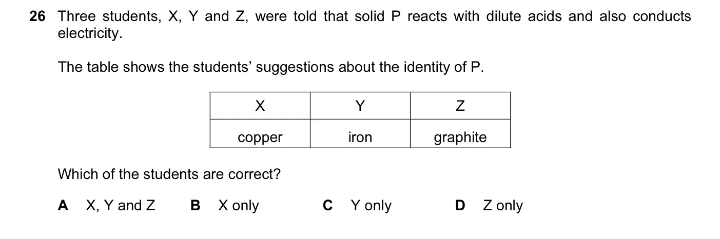 Question 26, June 2016, 0620 Paper 21