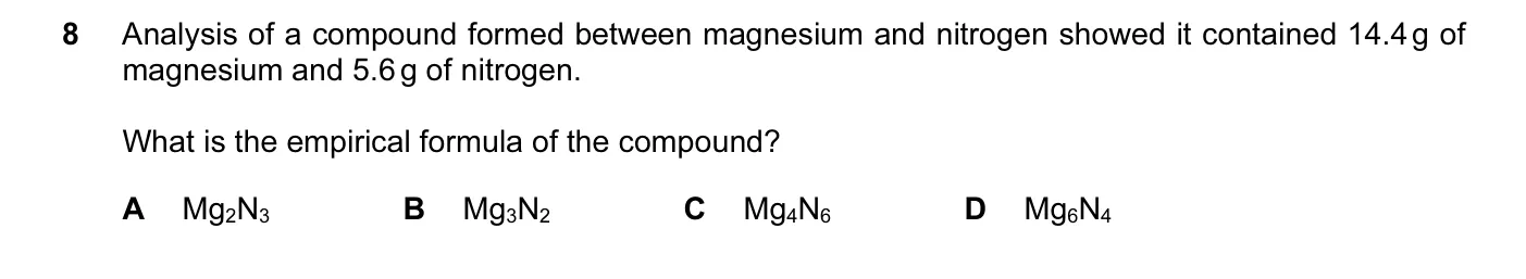 Question 8, June 2016, 0620 Paper 23