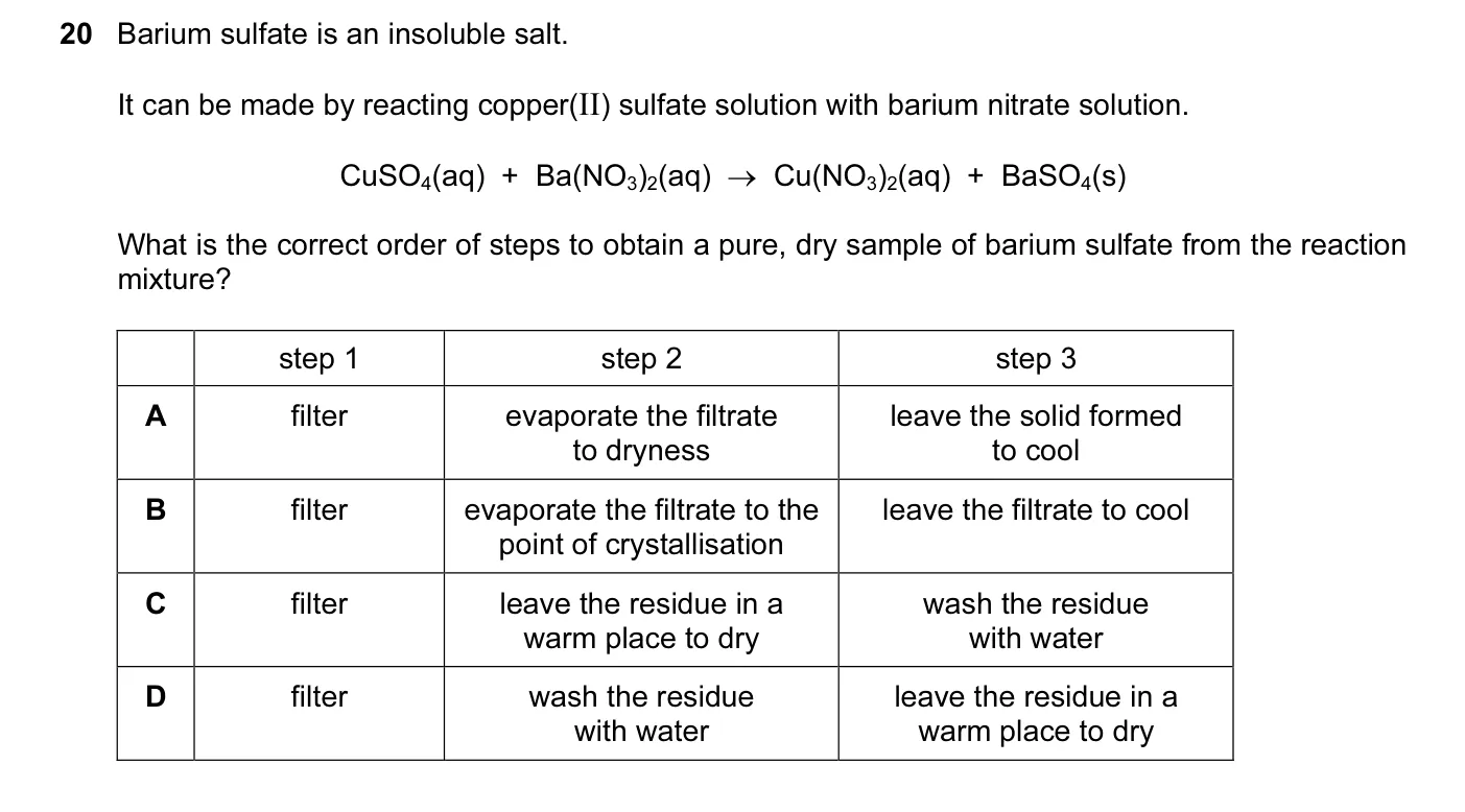 Question 20, June 2016, 0620 Paper 23