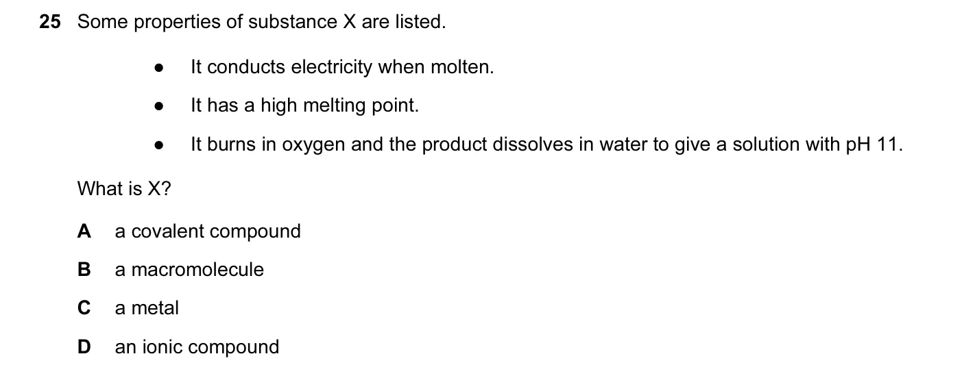 Question 25, June 2016, 0620 Paper 23