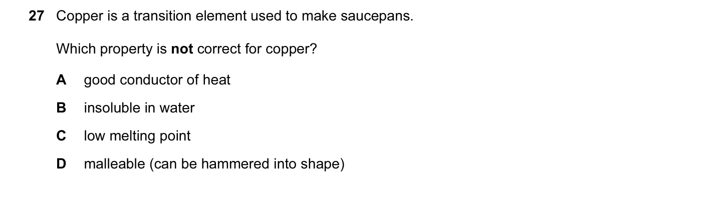 Question 27, June 2016, 0620 Paper 23